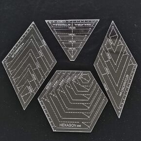 HONEYSEW Quilts Quilter's Ruler Hexagon Quilting Ruler Equilateral Traiangle Diamound (4PCS-Total)