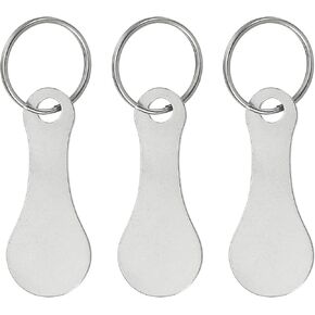 PATIKIL Shopping Trolley Token Key Ring, 3 Pack 2.2 Inch Stainless Steel Cart Remover Unlock Release Keychain for Grocery Shopping Cart, Green