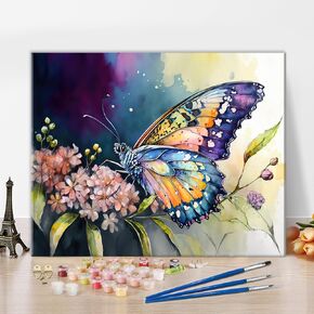 TUMOVO Paint by Number for Adults, Beautiful Flower Bunch Paint by Number Artwork Red White Flowers Painting Paint by Number Kits Unframed Paint by Numbers for Adults Beginner Wall Decor 16"x 20"