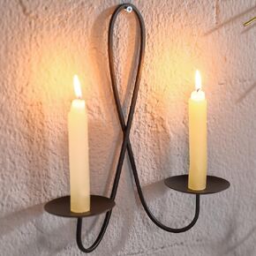 Candle Sconces Wall Decor Set of 2, Metal Wall Candle Holders Decorative Set of 2 for Home Decor, Black