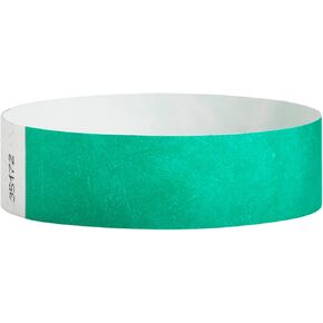200 WristCo Pantone Green Tyvek Wristbands for Events - Comfortable Tear Resistant Paper Bracelets ID Wrist Bands for Concerts Festivals Admission Party Identification