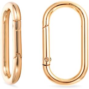 2Pcs Spring O Ring Clip for Purse, Gold Carabiner Clip Gold Key Rings for Keychain Bag Strap Clip Alloy Round Buckle Key Hook Purse Strap Extender Clip for Bags,Purses