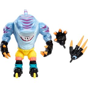 Mattel Street Sharks Action Figure with Bite & Skate Motion, Skreek Collectible Toy Inspired by 90s TV Half-Man Half-Shark Hero, 6-Inch