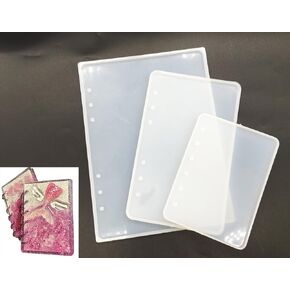 3 Pcs/Set Notebook Resin Casting Molds, A5 A6 A7 Notebook Silicone Mold with Resin Epoxy, DIY Craft Making,Semi-Transparent Mould
