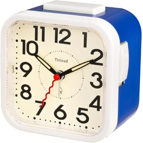 Loud Alarm Clock for Heavy Sleepers Adults, Silent No Ticking, Snooze, Backlight, Battery Operated Vintage Retro Alarm Clock for Bedrooms Decoration (Blue)
