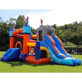 16x12FT Commercial Grade Bounce House Castle Inflatable, (Heavy Duty PVC), (1100w Blower)- 2 Slide, Ball Pit, Basketball Hoop, Obstacle-Bouncy House for Big Kid 5-12, Outdoor Party Toy Pool Backyard