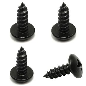 Black License Plate Screws Compatible with Subaru - Front or Rear Stainless Steel License Plate Screws 18-8 Grade Fits for Subaru Models (Outback, Forester, Impreza etc) - Black Oxide - Pack of 4
