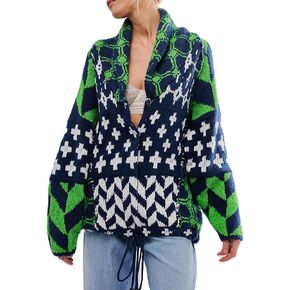 Women Cardigan Sweater Shawl Collar Button Down Oversized Sweaters Boho Fall Coat in Kuwait
