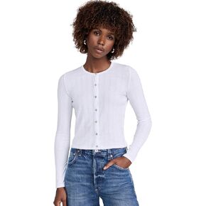 Goldie Women's Pointelle Crop Cardigan