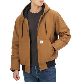 سترة HISEA للرجال فضفاضة تناسب البطة المغسولة النشطة سترة شتوية معزولة من القماش بغطاء للرأس مع جيوب in Kuwait