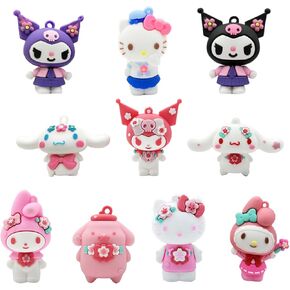 10Pcs Cute Anime Figurines, Kawaii Anime Cake Topper Set, Birthday Party Decoration Supplies, Gift for Anime Fans or Friends
