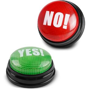 BEAN LIEVE Yes No Button - Answer Buzzers Set of 2 Buzzers for Game Show Yes Button and No Button with Sound Used for Classroom&Gag Gifts