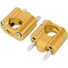Motorcycle Handlebar Mount Clamps CNC Machined Aluminum Alloy Riser Adapter (Gold)