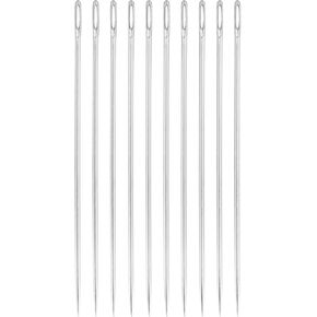 uxcell 50 Pcs Large Eye Sewing Needles, 1.65 Inch 0.7mm High Carbon Iron Embroidery Thread Needle Sewing Big Eye Needle Knitting Needles for Hand Sewing Art Crafts, Silver