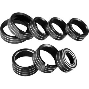X AUTOHAUX 8 Pcs Silver Tone Aluminum Alloy AC Radio Switch Knob Cover for Chevy Silverado 2014-2018 for GMC Sierra 2014-2018 Air Conditioner Switch Decor