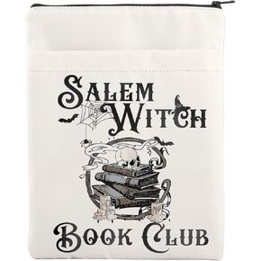 JNIAP Salem Witch Book Club Book Sleeve Halloween Book Reader Gifts Spooky Season Gifts Witchcraft Book Sleeve Halloween Librarian Gifts (Salem Witch Clubs)