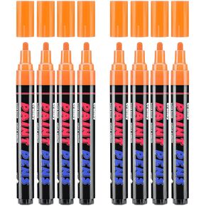 Black Paint Pens Paint Markers - 8 Pack Permanent Acrylic Quick Dry Waterproof Marker Pens for Rocks Wood Fabric Plastic Canvas Glass Mugs Metal Tire Stone