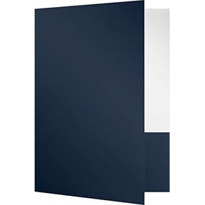 LUXPaper 9 x 12 Presentation Folders - Standard Two Pocket - Navy Gloss - Blue - Pack of 25 | Perfect for Tax Season, Brochures, Sales Materials and so Much More! | SF-101-DN12-25