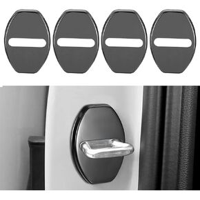 TOMALL 4pcs Car Door Lock Latches Cover Protector Compatible with Volkswagen Jetta GLI Beetle Golf GTI Alltrack SportWagen Tiguan Passat Accessories Stainless Steel Car Door Lock Decorations (Black)