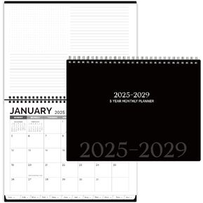 2025-2029 Monthly Planner/Calendar, JAN 2025 - DEC 2029, 5 Year Planner/Monthly Planner, 2025 Planner with Monthly Tabs, Double-Side Pocket, 2025 Monthly Planner 2025-2029 for Daily Organizing - Black（7.9" x 8.6"）