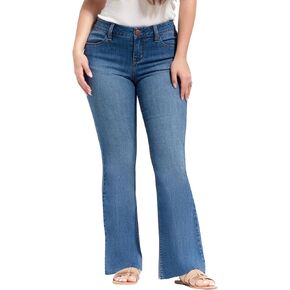 1822 Denim Women's Petite 29" Mid-Rise Flare Jean W/Razor Hem in Ulric