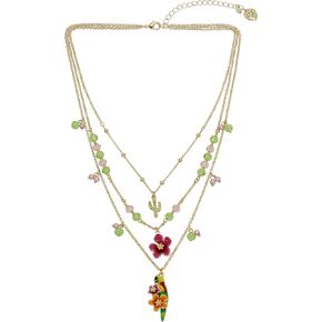 Betsey Johnson Womens Parrot Layered Necklace