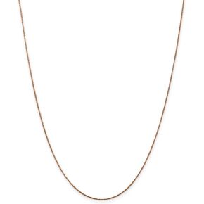 Solid 14k Rose Gold .65mm Spiga Chain Necklace - with Secure Lobster Lock Clasp