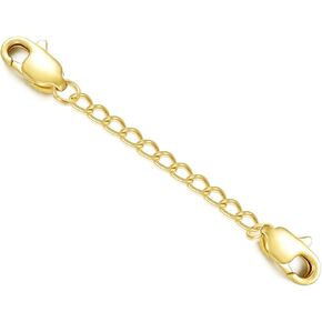 10K Yellow Gold 1"/2"/3" Necklace Extender Chain with Double Clasps, 10K Gold Necklace Extender Bracelet Anklet Extension Chain, Bracelet Extender 10K Gold