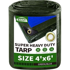 TARPAL Tarps Waterproof 6x12 Green Heavy Duty Tarp 16mil Small tarp with Brass Grommets Every 17.7" Tear&Uv Protection Cover for firewood,roof,Pool