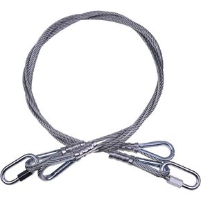 125542 Replacement Cables Lift Cable for Gorilla Lift with EZ Spring Clips 2pcs, sliver