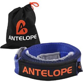 A ANTELOPE Tow Straps 3" x 20', Lab Tested 10000 lbs Breaking Strength Grab Straps for Emergency Off-Road Vehicles and Trucks, Protective Loop (Blue)