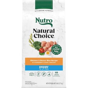 NUTRO NATURAL CHOICE Puppy Dry Dog Food, Chicken & Brown Rice Recipe Dog Kibble, 5 lb. Bag