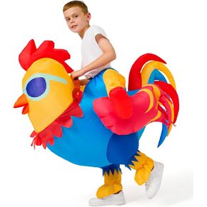 Inflatable Chicken Costume for Kids Rooster Blow Up Cosplay Costume Funny Halloween Costume for Boys Girls