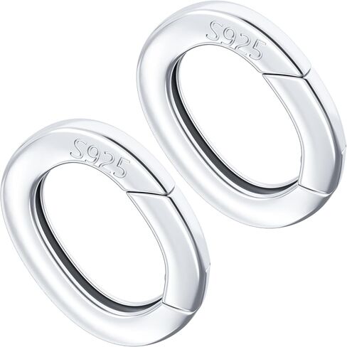 Joez Wonderful 925 Sterling Silver Oval Clasp, Lobster Clasp and Closures, Necklace Enhancer Connector, Spring Ring Clasp Pearl Necklace Shortener for Jewelry Making (4 Pcs) in Kuwait
