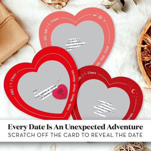 45 Scratch Off Date Night Ideas - Romantic Couple Gifts for Boyfriend, Girlfriend, Wife, Husband, Women or Men - Card Game for Anniversary or Wedding Gifts in Saudi Arabia