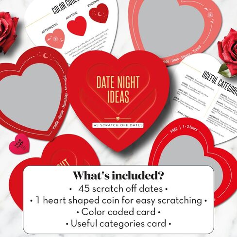 45 Scratch Off Date Night Ideas - Romantic Couple Gifts for Boyfriend, Girlfriend, Wife, Husband, Women or Men - Card Game for Anniversary or Wedding Gifts in Saudi Arabia