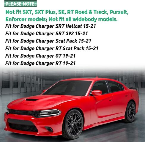 Front Bumper Lip Splitter Protector Cover Compatible with Dodge Charger Hellcat 2015-2021 SRT 392 / Scat Pack/RT Scat Pack/GT/RT, Red in Saudi Arabia