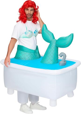 أزياء Spooktacular Creations للبالغين قابلة للنفخ، زي حورية البحر في حوض الاستحمام للهالوين قابل للنفخ، أزياء منفوخة لحفلات الهالوين التنكرية، حفلة تحت عنوان in Saudi Arabia