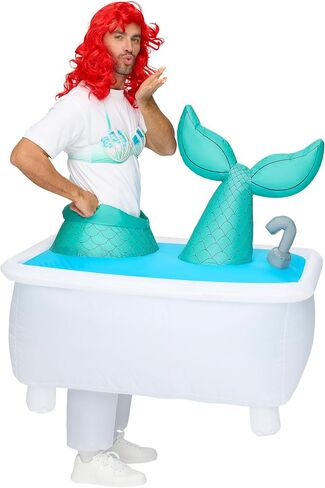 أزياء Spooktacular Creations للبالغين قابلة للنفخ، زي حورية البحر في حوض الاستحمام للهالوين قابل للنفخ، أزياء منفوخة لحفلات الهالوين التنكرية، حفلة تحت عنوان in Saudi Arabia