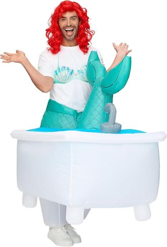 أزياء Spooktacular Creations للبالغين قابلة للنفخ، زي حورية البحر في حوض الاستحمام للهالوين قابل للنفخ، أزياء منفوخة لحفلات الهالوين التنكرية، حفلة تحت عنوان in Saudi Arabia