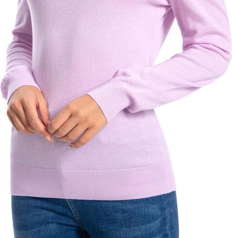 Women's 100% Pure Cashmere Long Sleeve Crew Neck Sweater in Saudi Arabia