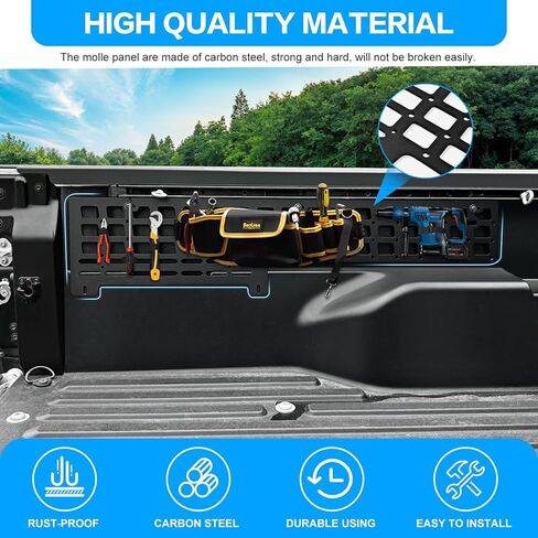 متوافق مع Toyota Tacoma Side Storage Molle Panel Metal Trunk Bed Storage for 2005-2023 Tacoma 5ft Short Bed Accessories (لوحة جانبية) in Kuwait
