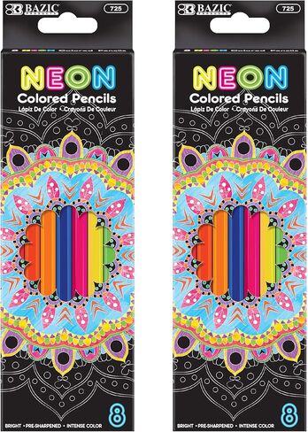 BAZIC 8 Neon Colored Pencils in Saudi Arabia
