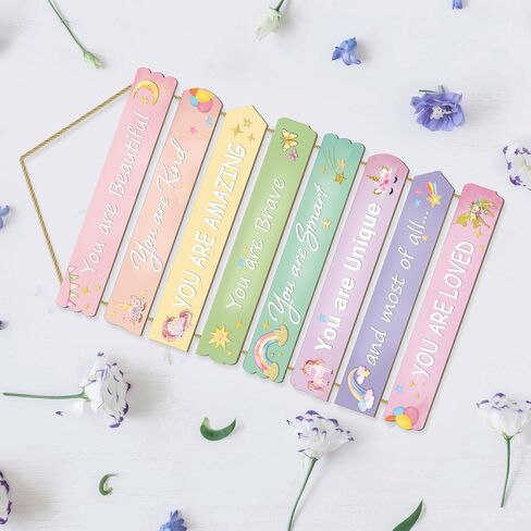 Girls Room Decor Unicorn Room Decor for Girls Bedroom Inspirational Wall Art for Kids Rainbow Wall Decorations Little Girl Toddler Room Wood Sign Nursery Room Decor (unicorn-rainbow) in Kuwait