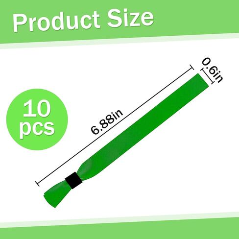 10 Pcs Disposable Wristbands for Events, Fabric Bracelets Wrist Bands Cloth Event Wristband Solid Color Cloth Wristbands for Club Entrance, Concert Wrist Strap, Festivals Bars (Fluorescent Green) in Saudi Arabia