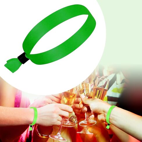 10 Pcs Disposable Wristbands for Events, Fabric Bracelets Wrist Bands Cloth Event Wristband Solid Color Cloth Wristbands for Club Entrance, Concert Wrist Strap, Festivals Bars (Fluorescent Green) in Saudi Arabia