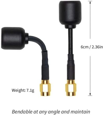 Mini FPV Antenna SMA Male Antenna Compatible Transmitter for FPV Drone, Long Range Quadcopter Drone (SMA Male 2Pack in Saudi Arabia