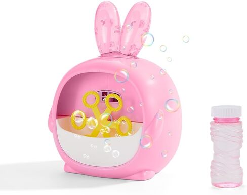 Automatic Bubble Machine, Upgraded Animal Bubble Blower with 6 Wands and Bubble Solution for Boys Girls, Portable Outdoor/Indoor Toy for Toddler, Gift for Birthday/Wedding/Family(Rabbit) in Saudi Arabia