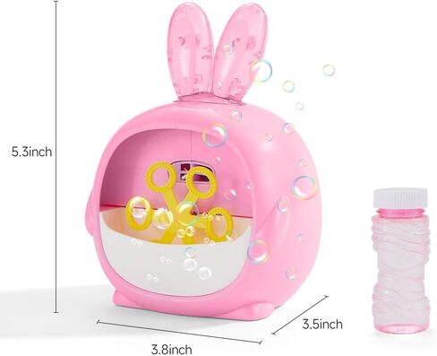 Automatic Bubble Machine, Upgraded Animal Bubble Blower with 6 Wands and Bubble Solution for Boys Girls, Portable Outdoor/Indoor Toy for Toddler, Gift for Birthday/Wedding/Family(Rabbit) in Saudi Arabia