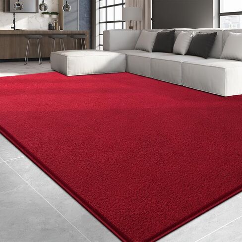 Large Area Rugs for Living Room Bedroom, 5x8 Feet Burgundy Red Rug, Minimalist Modern Shag Rug, Soft Thick Memory Foam Indoor Carpet, Non-Slip Washable Rug for Boys Girls Dorm Nursery Room Home Decor in Saudi Arabia